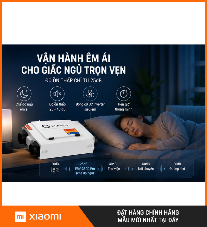 Máy Cấp Khí Tươi 2 Chiều JaamiJ ERV-380D Pro