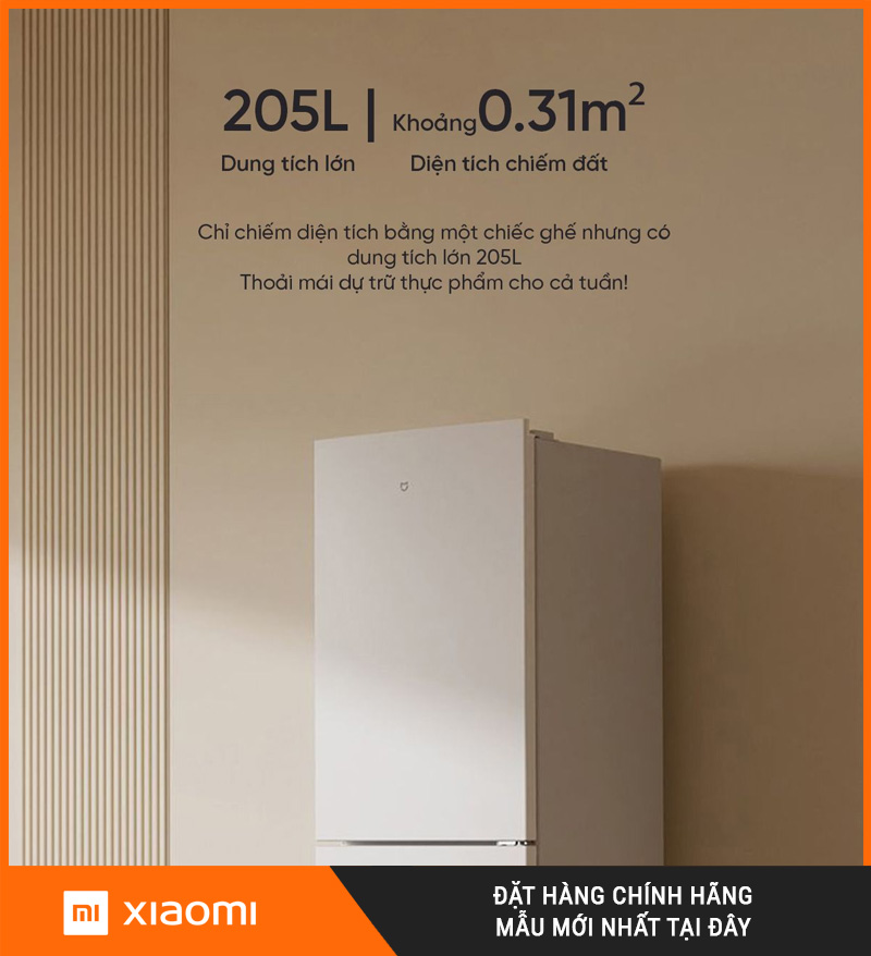 Tủ Lạnh 3 Cánh Xiaomi Mijia 205L Chính Hãng Giá Rẻ