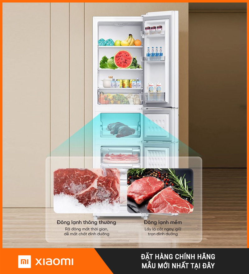 Tủ Lạnh 3 Cánh Xiaomi Mijia 205L Chính Hãng Giá Rẻ