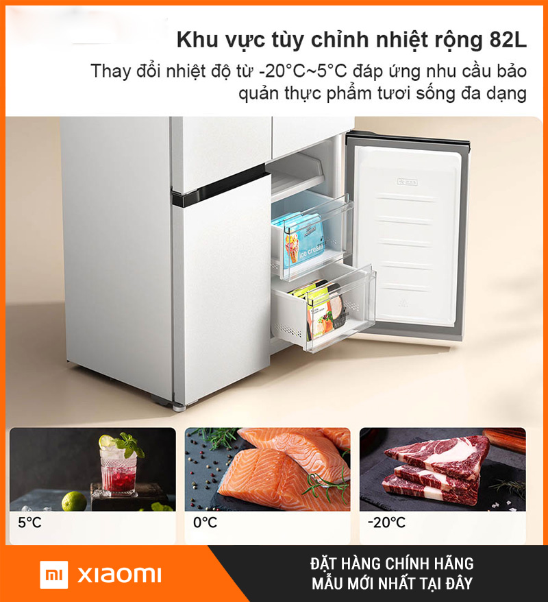 Tủ lạnh Xiaomi Mijia 518L 4 Cánh Âm Tường