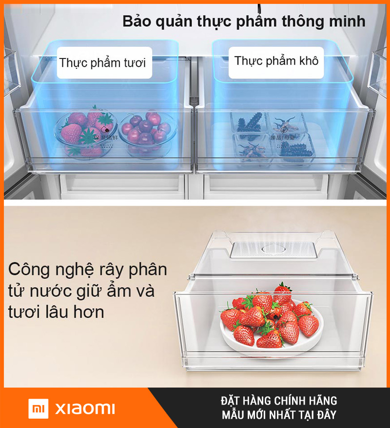 Tủ lạnh Xiaomi Mijia 518L 4 Cánh Âm Tường